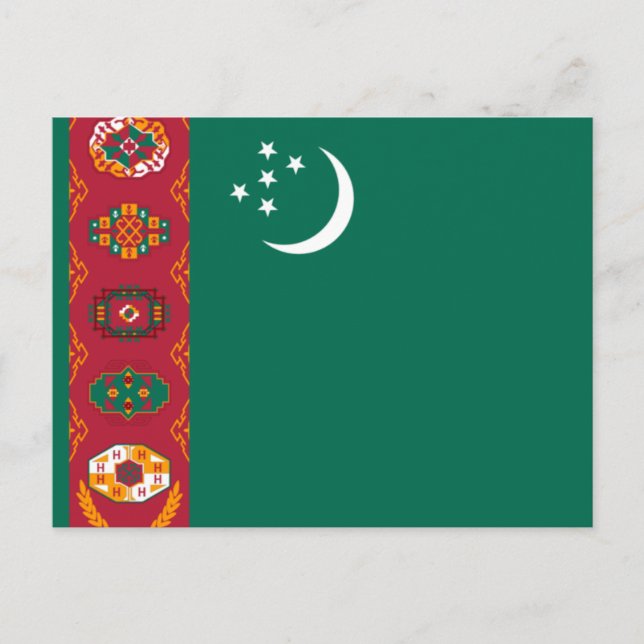 Cartão Postal Bandeira do Turquemenistão (Frente)