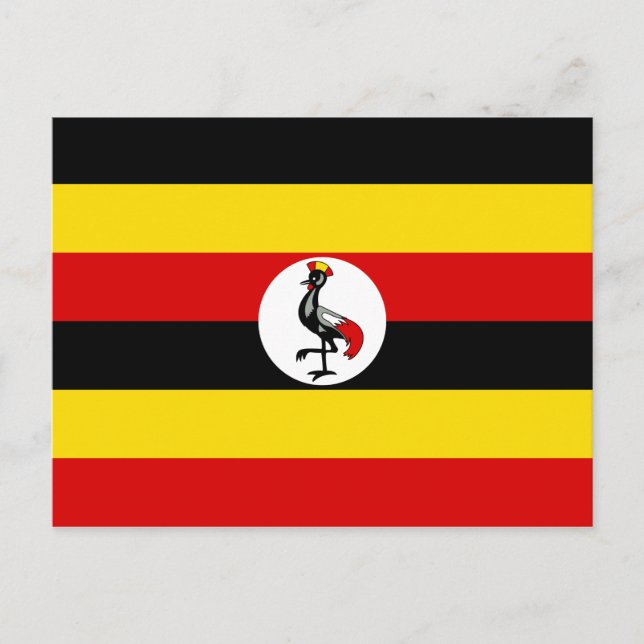 Cartão Postal Bandeira do Uganda (Frente)
