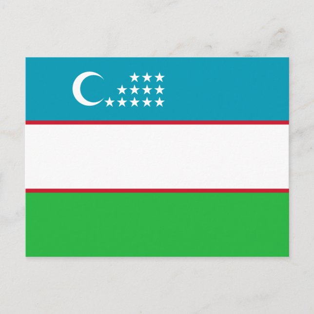 Cartão Postal Bandeira do Uzbequistão (Frente)