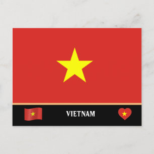 Cartão Postal Bandeira do Vietnã & viagem pelo país vietnamita /