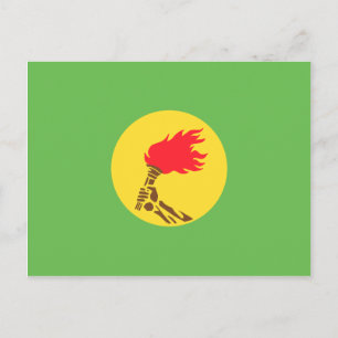 Cartão Postal Bandeira do Zaire, República Democrática do Cong