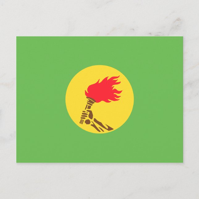 Cartão Postal Bandeira do Zaire, República Democrática do Congo (Frente)