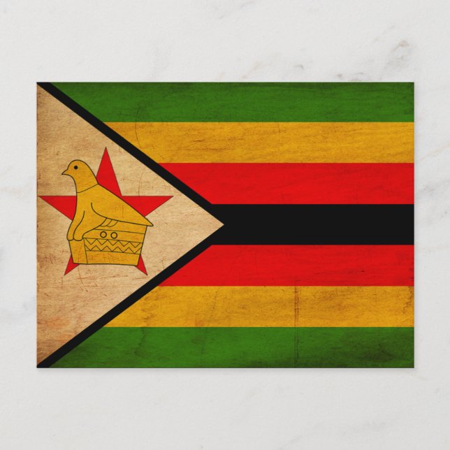 Cartão Postal Bandeira do Zimbabué (Frente)