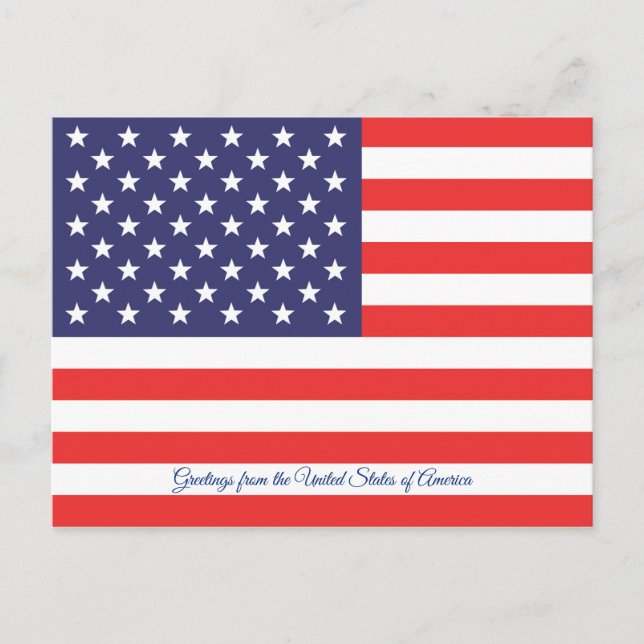 Cartão Postal Bandeira dos EUA (Frente)