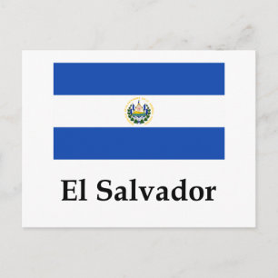 Cartão Postal Bandeira E Nome De El Salvador