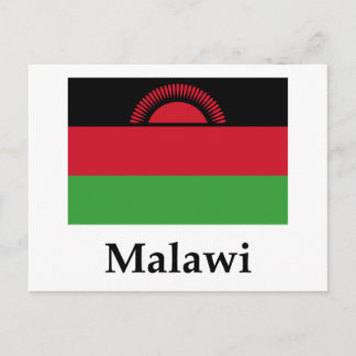 Cartão Postal Bandeira E Nome Malawi