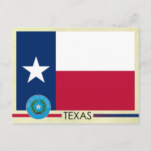 Cartão Postal Bandeira e selo do Estado do Texas