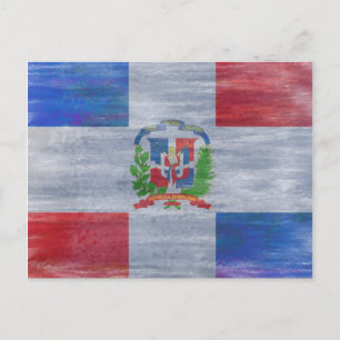 Cartão Postal Bandeira em apuros pela República Dominicana