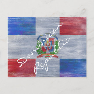 Cartão Postal Bandeira em apuros pela República Dominicana