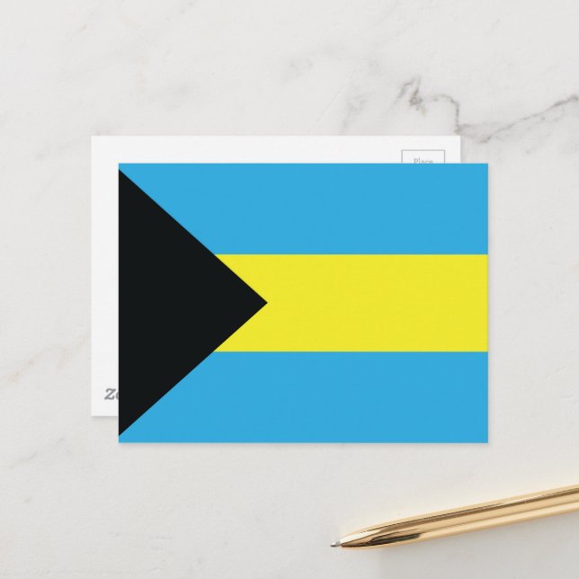 Cartão Postal Bandeira em azul, preto e amarelo (Frente/Verso In Situ)