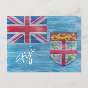 Cartão Postal Bandeira em perigo das Ilhas Fiji