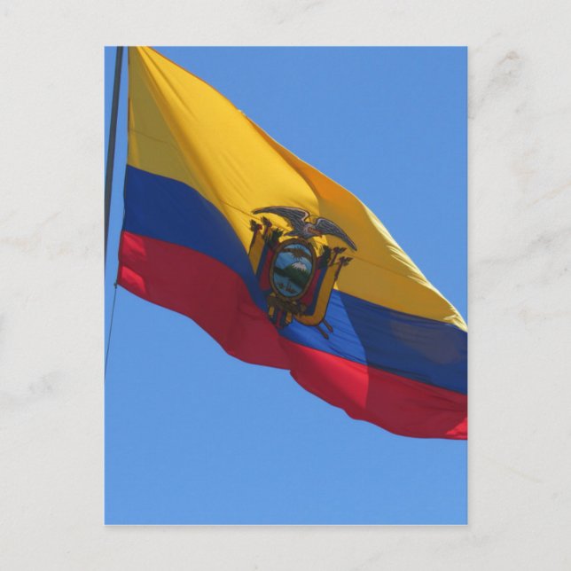Cartão Postal bandeira equatoriana (Frente)
