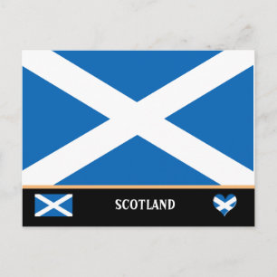Cartão Postal Bandeira Escocesa & Viagem pelo país escocês / Esc