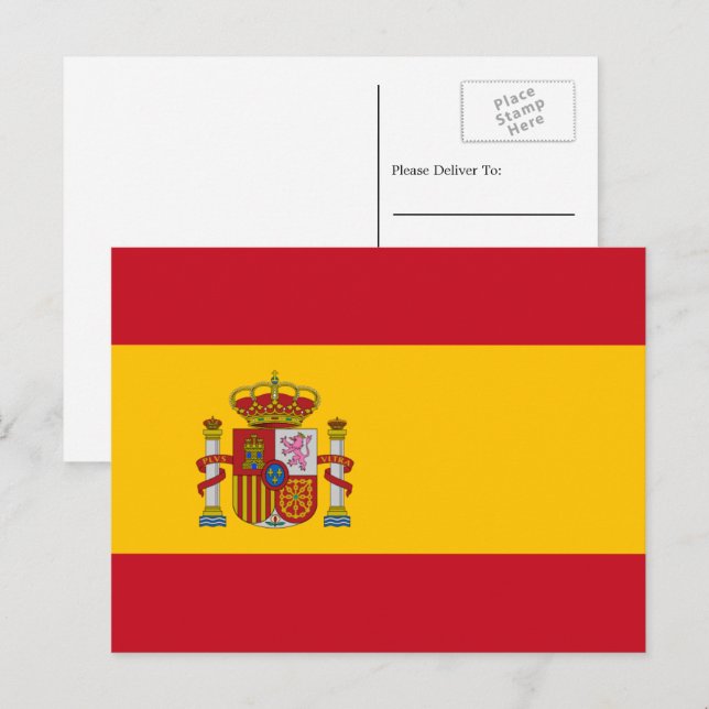 Cartão Postal Bandeira espanhola, Bandeira da Espanha (Frente/Verso)