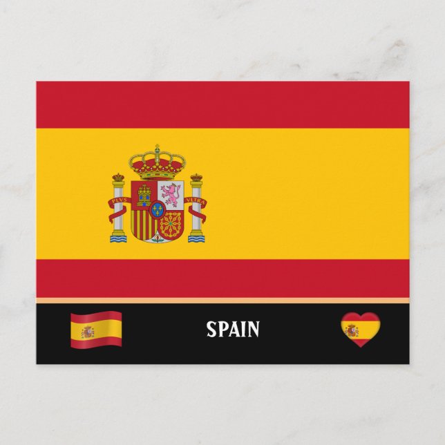 Cartão Postal Bandeira Espanhola & Viagem pelo país espanhol / E (Frente)