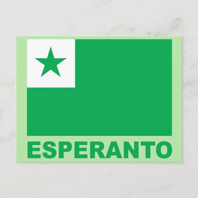 Cartão Postal bandeira esperanto (Frente)