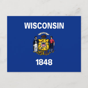 Cartão Postal Bandeira Estadual do Wisconsin