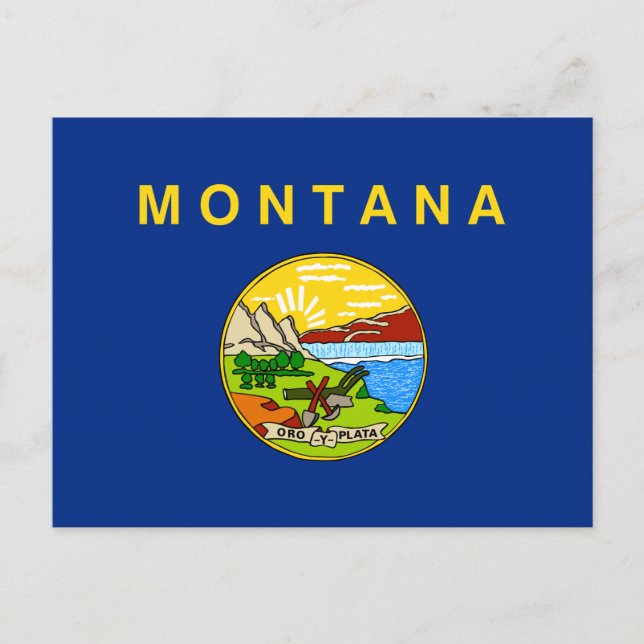 Cartão Postal Bandeira estatal de Montana (Frente)