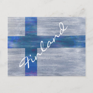 Cartão Postal Bandeira finlandesa em perigo