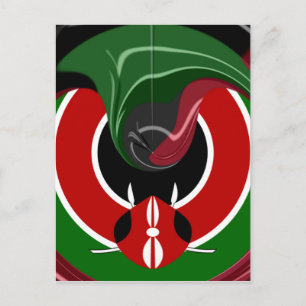 Cartão Postal Bandeira Fluid Kenyan