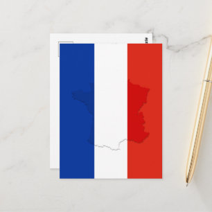 Cartão Postal bandeira francesa