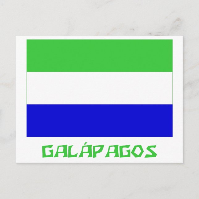 Cartão Postal Bandeira Galápagos com Nome (Frente)