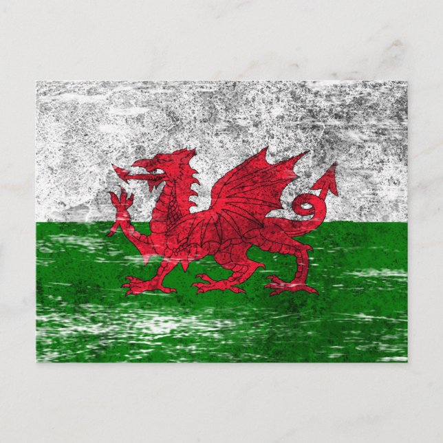 Cartão Postal Bandeira galesa Vestida e algemada (Frente)