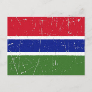 Cartão Postal Bandeira Gâmbia Salgada e Arranhada
