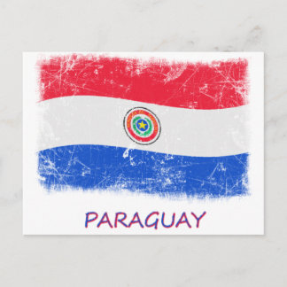 Cartão Postal Bandeira Grunge Paraguai