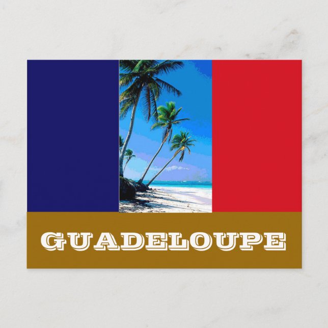 Cartão Postal bandeira Guadeloupe (Frente)