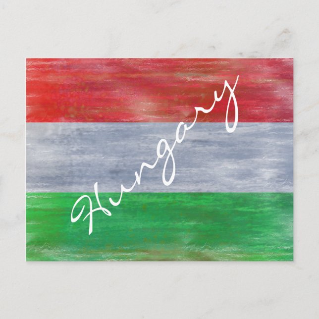 Cartão Postal Bandeira húngara angustiada (Frente)