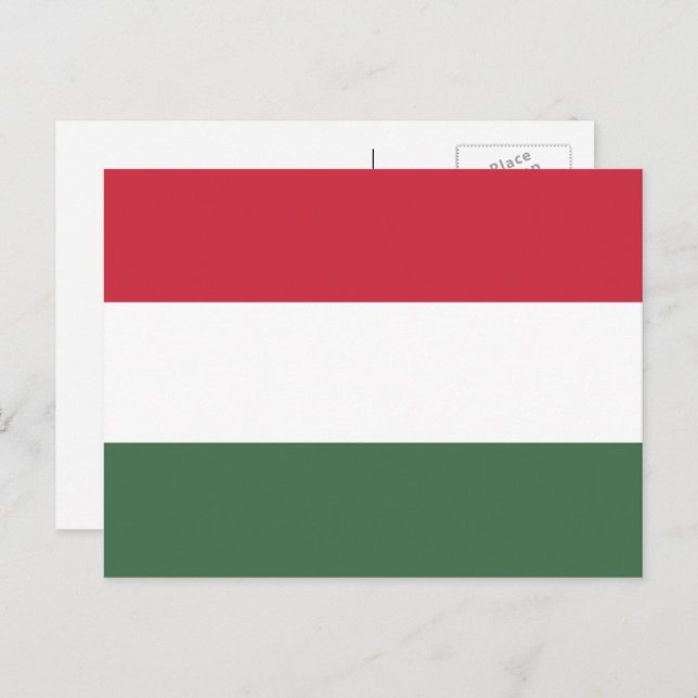 Cartão Postal Bandeira Húngara, Bandeira da Hungria (Frente/Verso)
