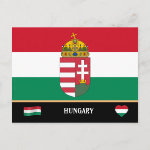 Cartão Postal Bandeira húngara & Hungria país viagem / Hungria 