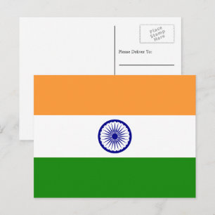 Cartão Postal Bandeira indiana, Bandeira da Índia