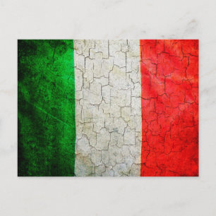 Cartão Postal Bandeira Itália rachada