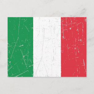 Cartão Postal Bandeira italiana algemada e achatada