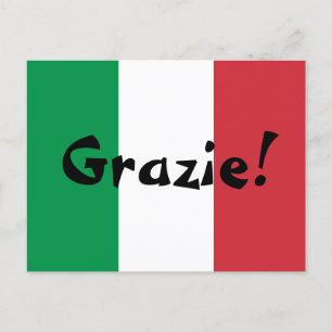 Cartão Postal Bandeira Italiana Obrigado