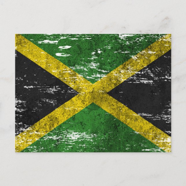 Cartão Postal Bandeira jamaicana Vestida e algemada (Frente)