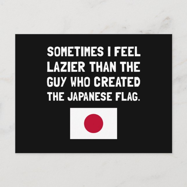 Cartão Postal Bandeira japonesa mais preguiçosa (Frente)