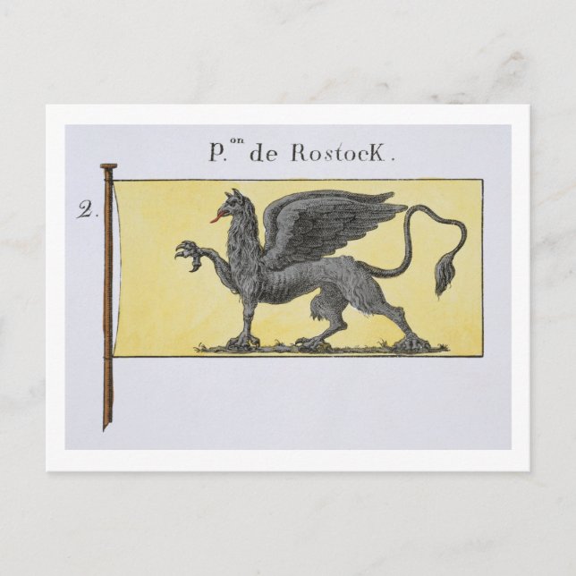 Cartão Postal Bandeira marítima com Griffin Emblem que é indicad (Frente)