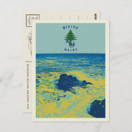 Cartão Postal Bandeira marítima do Maine EUA ilustração