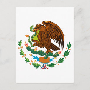 Cartão Postal Bandeira mexicana / Casaco de armas mexicana