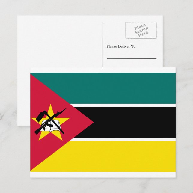 Cartão Postal Bandeira moçambicana, bandeira de Moçambique (Frente/Verso)