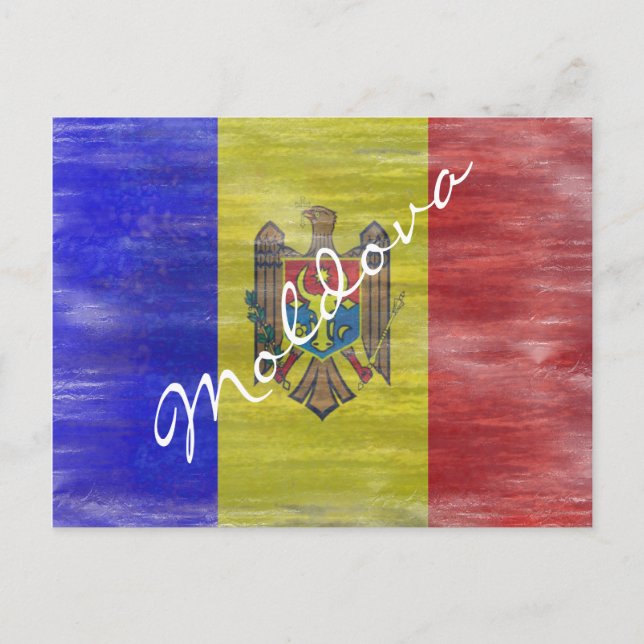 Cartão Postal Bandeira moldava angustiada (Frente)