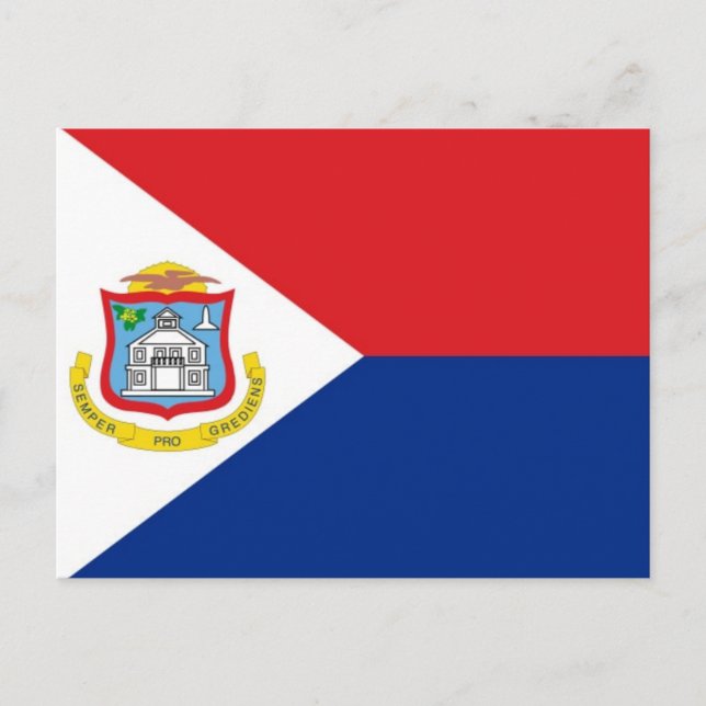 Cartão Postal Bandeira Mundial Nacional de Sint Maarten (Frente)
