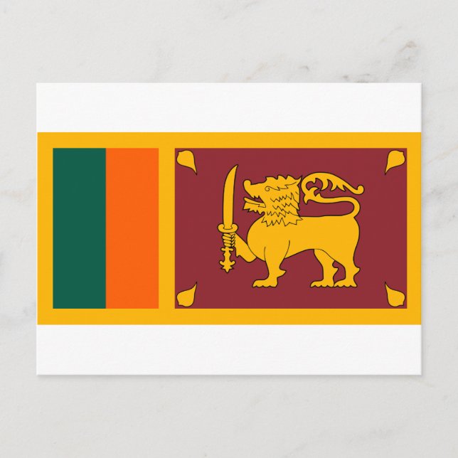 Cartão Postal Bandeira Mundial Nacional do Sri Lanka (Frente)