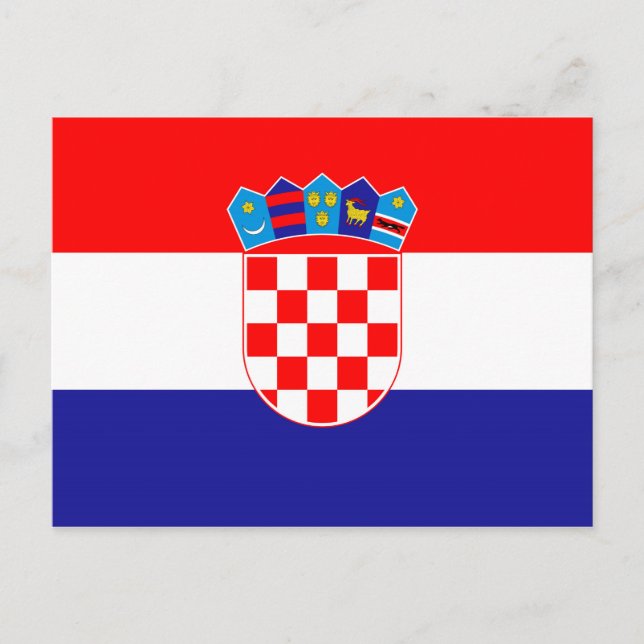 Cartão Postal Bandeira nacional da Croácia Zastava Hrvatske (Frente)