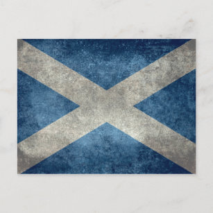 Cartão Postal Bandeira nacional da Escócia - versão Vintage