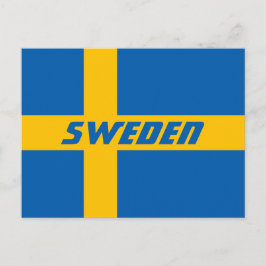 Cartão Postal Bandeira nacional da suecia