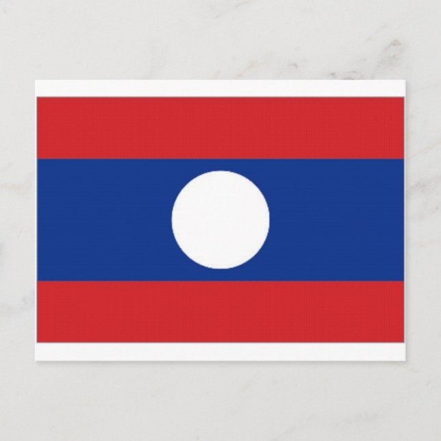 Cartão Postal Bandeira Nacional do Laos (Frente)